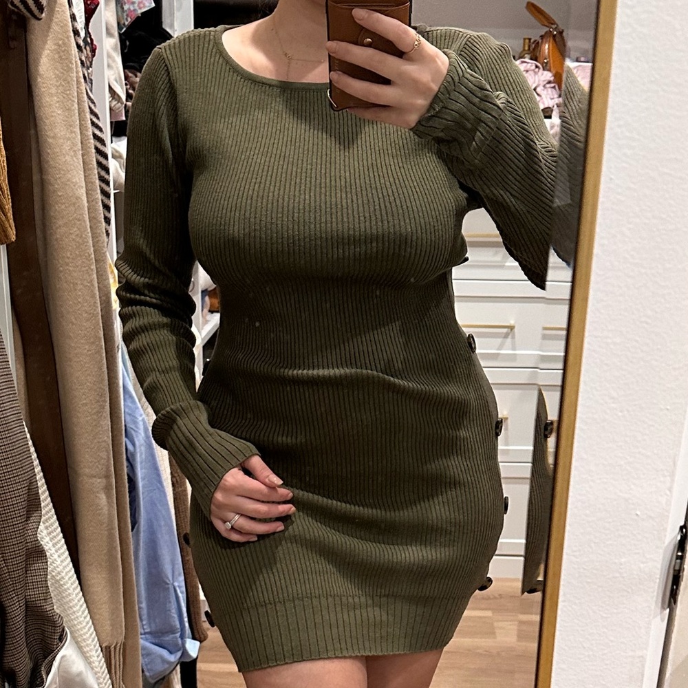 Forest green sweater dress never been worn